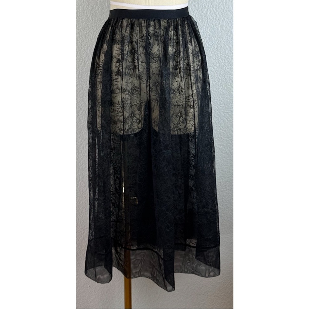 Victoria Secret Lingerie Sheer lace Midi Skirt Whimsigoth, Large - Picture 6 of 9